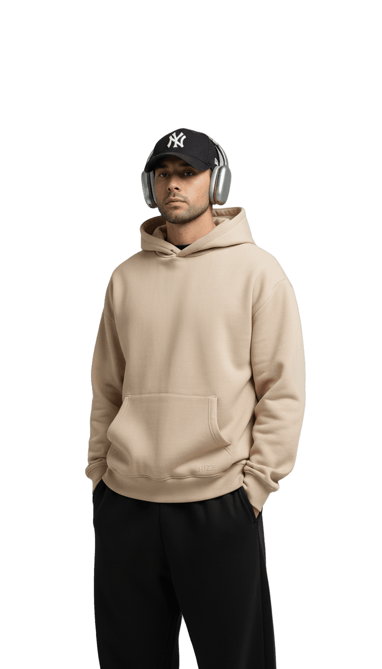 Oversize Hoodie - Black | Off-White | Beige - RIZE