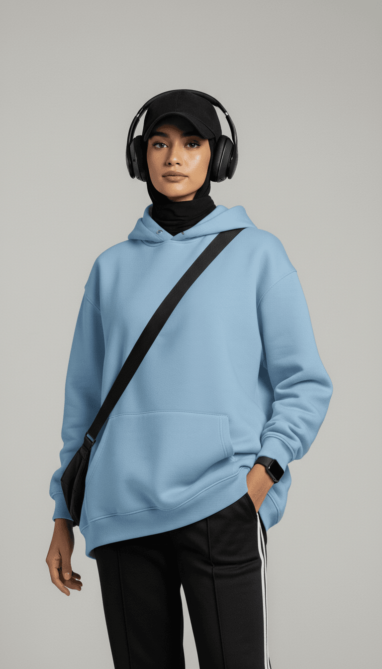 Oversize Hoodie - Babyblue - RIZE