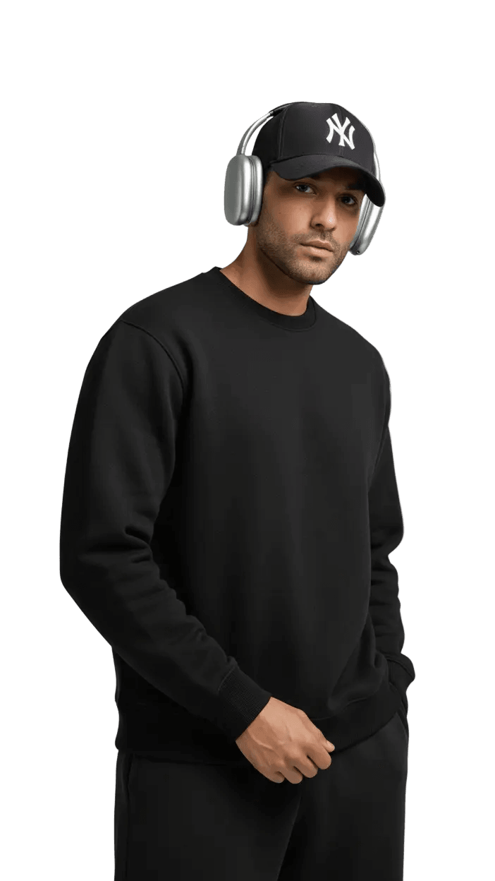 Crewneck Basic - Black - RIZE